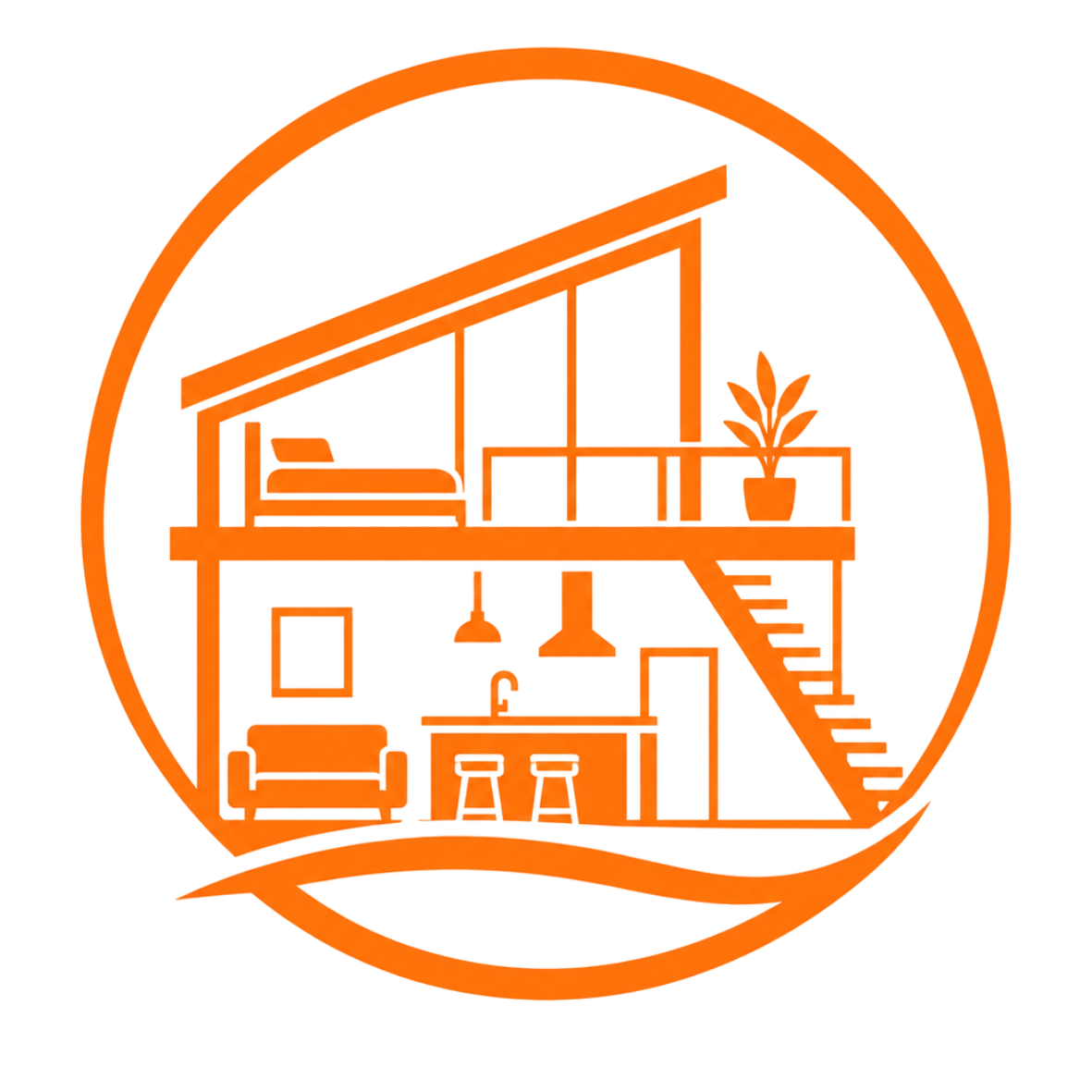 Ícone de loft moderno com mezanino da STEEL FORGE
